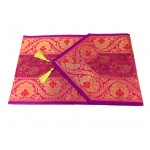 Indian Silk Table Runner with 6 Place Mats & 6 Coaster in Pink Color Size 16x62